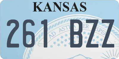 KS license plate 261BZZ