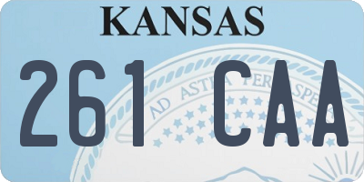 KS license plate 261CAA