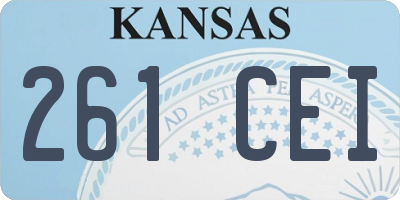 KS license plate 261CEI