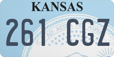 KS license plate 261CGZ