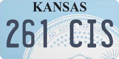 KS license plate 261CIS