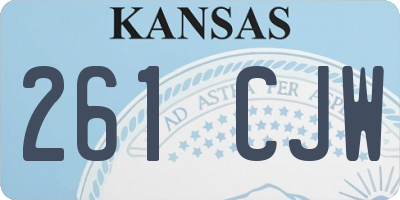KS license plate 261CJW