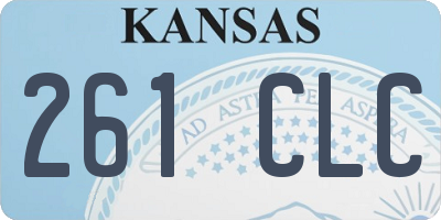 KS license plate 261CLC