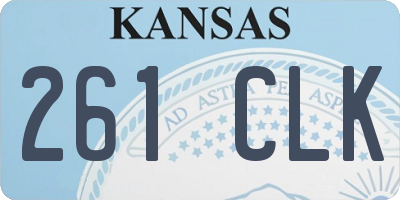 KS license plate 261CLK