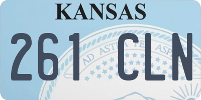 KS license plate 261CLN