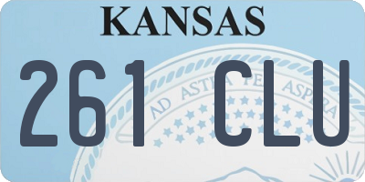 KS license plate 261CLU