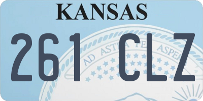 KS license plate 261CLZ