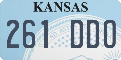 KS license plate 261DDO
