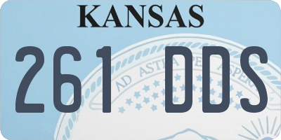 KS license plate 261DDS