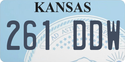 KS license plate 261DDW