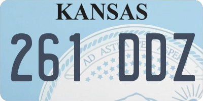 KS license plate 261DDZ