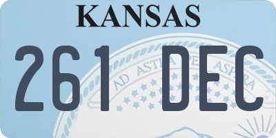 KS license plate 261DEC
