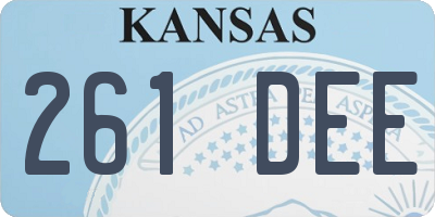 KS license plate 261DEE