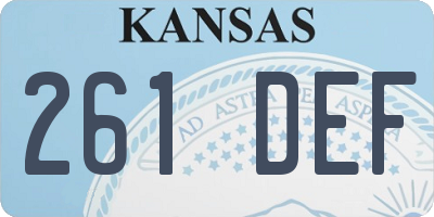 KS license plate 261DEF