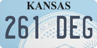 KS license plate 261DEG
