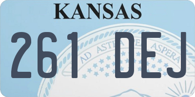 KS license plate 261DEJ