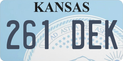 KS license plate 261DEK