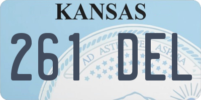 KS license plate 261DEL