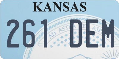 KS license plate 261DEM