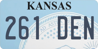 KS license plate 261DEN