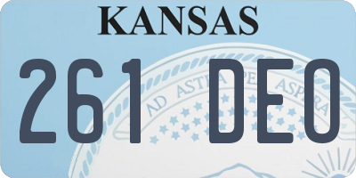 KS license plate 261DEO