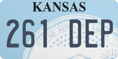 KS license plate 261DEP