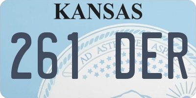 KS license plate 261DER