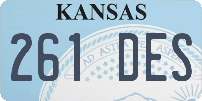 KS license plate 261DES