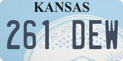 KS license plate 261DEW