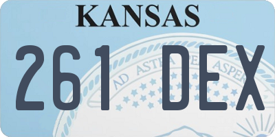 KS license plate 261DEX