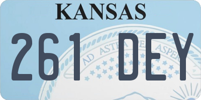 KS license plate 261DEY