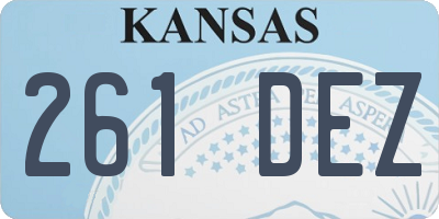KS license plate 261DEZ