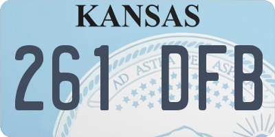 KS license plate 261DFB