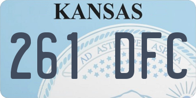 KS license plate 261DFC