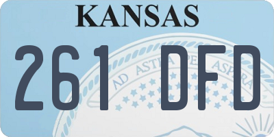 KS license plate 261DFD