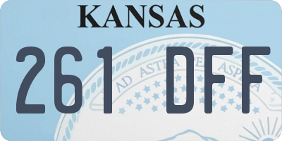 KS license plate 261DFF