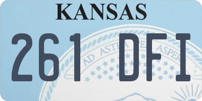 KS license plate 261DFI