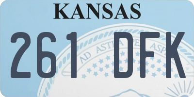 KS license plate 261DFK