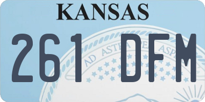 KS license plate 261DFM