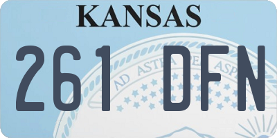 KS license plate 261DFN