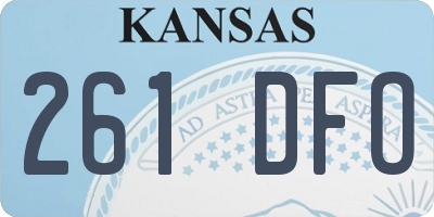 KS license plate 261DFO