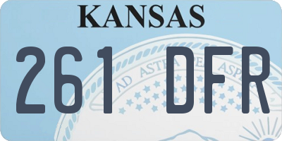 KS license plate 261DFR