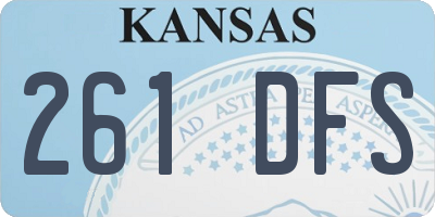 KS license plate 261DFS