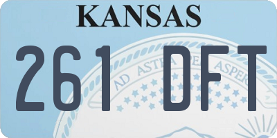 KS license plate 261DFT