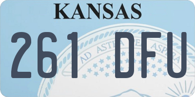 KS license plate 261DFU