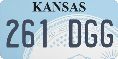 KS license plate 261DGG