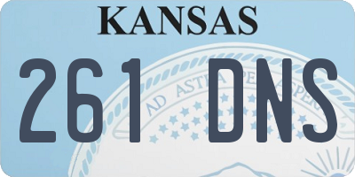 KS license plate 261DNS