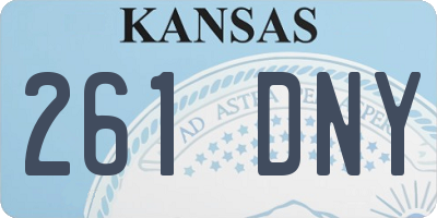 KS license plate 261DNY