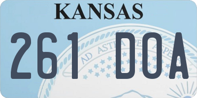 KS license plate 261DOA