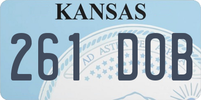 KS license plate 261DOB